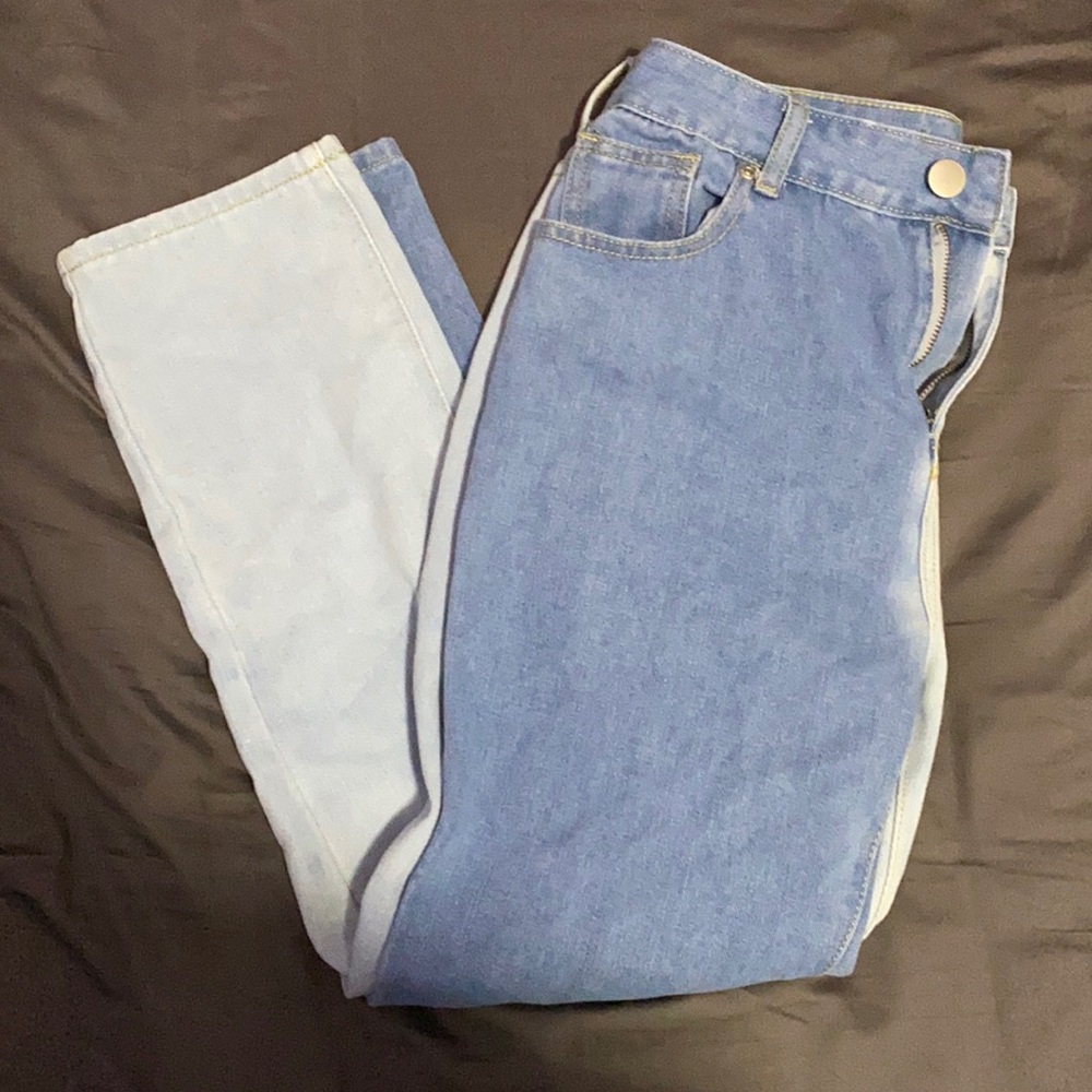 ☆Half and Half bleached jeans